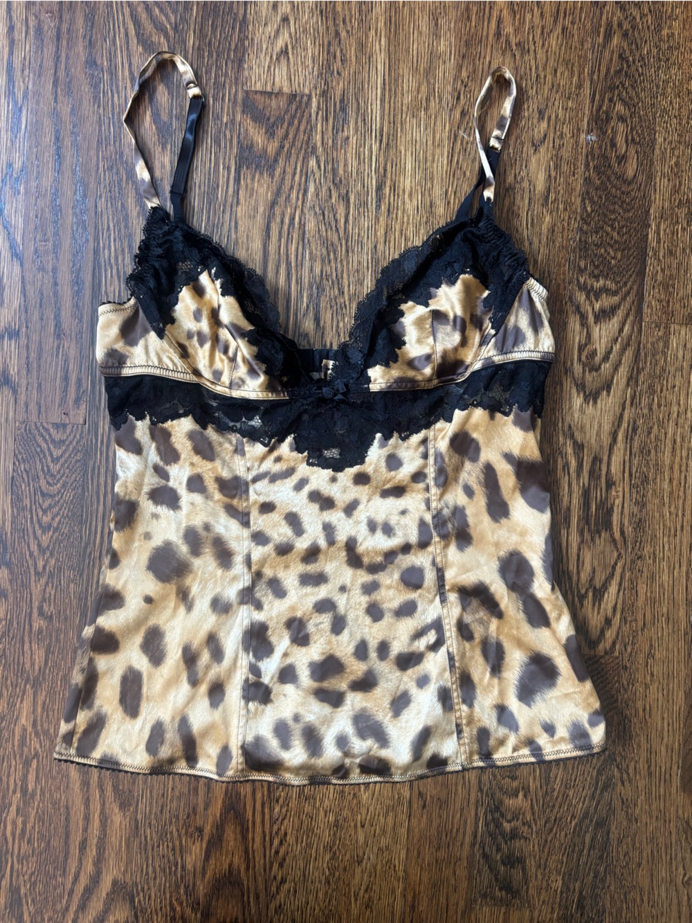 Dolce & Gabbana black and gold leopard print lingerie bra